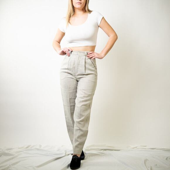 Vintage 70s MOD Georges Marciano Plaid Houndstooth Trouser Pants - 2 - Picture 8 of 12